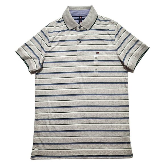 Tommy‎ Hilfiger Men's Polo Shirt Short-Sleeve THLUXE Striped Slim Fit XS - Picture 1 of 13